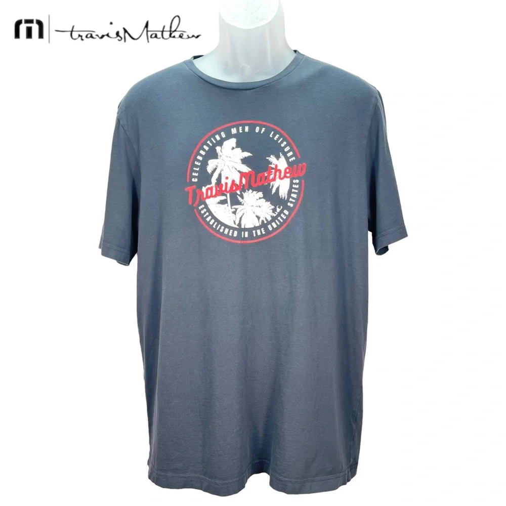 Travis Mathew | Mens Large | Gray Short Sleeve Graphic T-Shirt‎